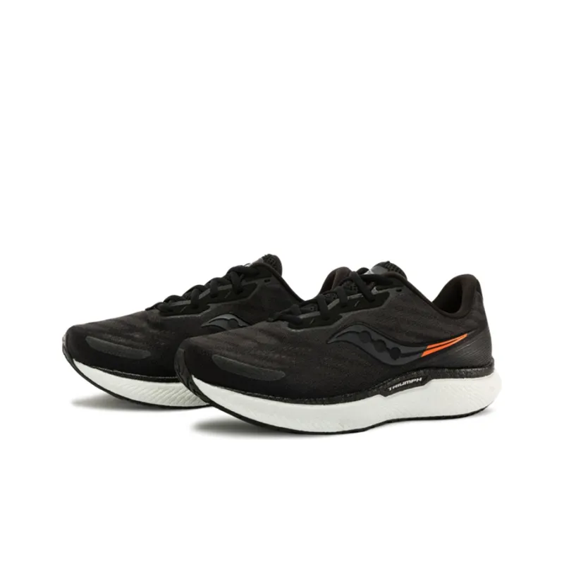 Saucony Triumph 19 Cushioning Anti-Slip And Wear-Resistant Support Low-Top Casual Running Shoes Men's Black White-2