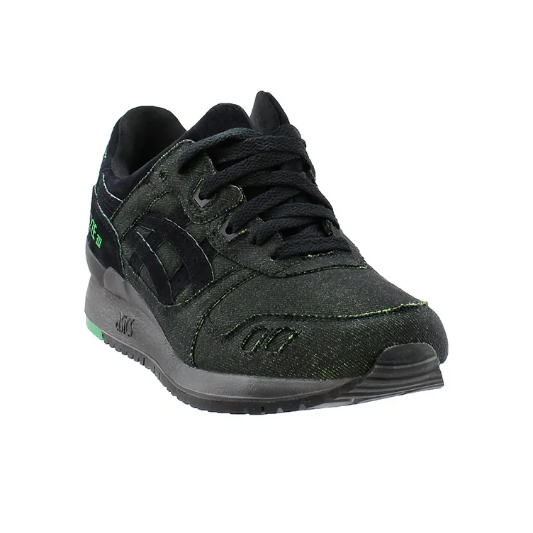 Asics Gel-Lyte 3 Lace Up Low-Top Running Shoes Men's Black Green-2