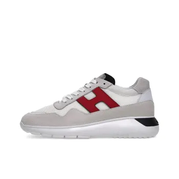 HOGAN Interactive³ Cushioning, Slip Resistant, And Abrasion Resistant Low Top Sports Casual Shoes Men's Gray Red