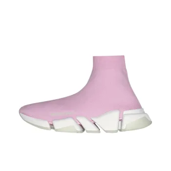 Balenciaga Speed 2.0 Anti-Slip And Wear-Resistant Breathable High-Top Casual Shoes Women's Peach Pink