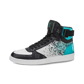 LOUIS VUITTON Rivoli Ankle Sneakers 'Metallic Blue With Black Monogram'