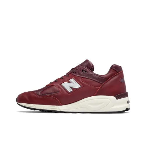 New Balance NB 990 V2 Running Shoes Men Low-Top Burgundy/White