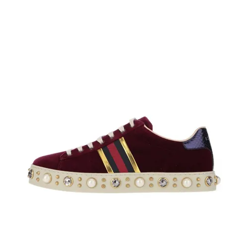 GUCCI ACE Skateboard Shoes Women's Low-Top Red