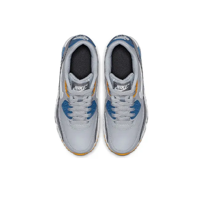 Nike Air Max 90 Ltr Leather Low Top Grey/Blue Gs-3