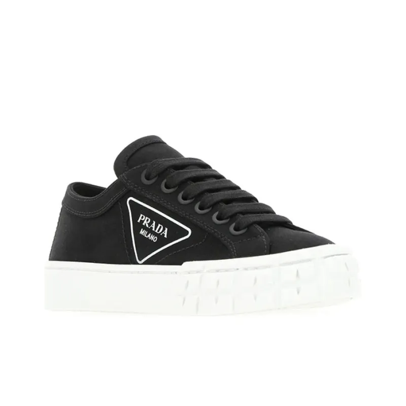 PRADA Women's Gabardine Wheel Low 'Black White'-2