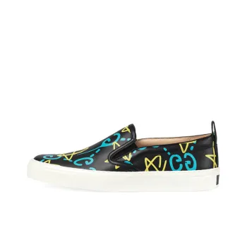 GUCCI Stylish Skateboarding Shoes Women's Black Yellow Blue