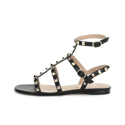 Valentino Garavani Rockstud Ankle-strap Flat Sandals