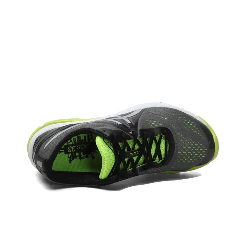 Asics Gel-Excel33 3 Gel-Excel33 3 Breathable Low-Top Running Shoes Men's Gray Neon Green-2