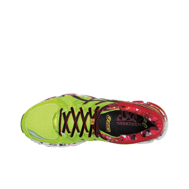 Asics Gel-Kayano 21 Wear-Resistant Low-Top Running Shoes Men's Yellow Red Multicolor-2