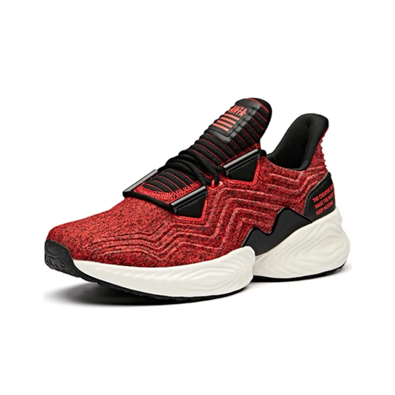ANTA Running Shoes Men Low Top Fluorescent Laser Red/Black/ANTA White-2