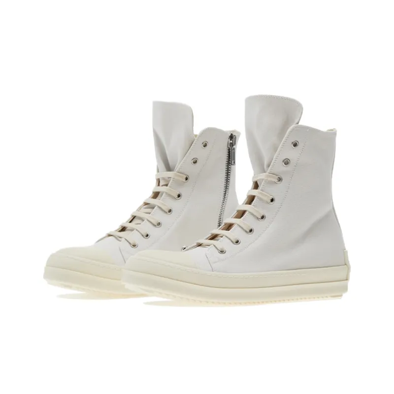 Rick Owens DRKSHDW Stylish Skateboarding Shoes Men's Gray White-2