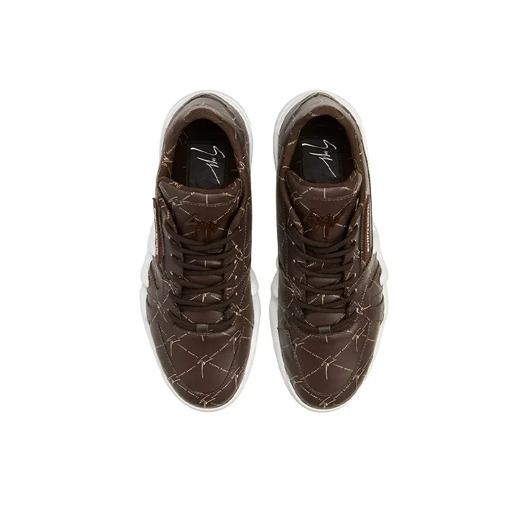 Giuseppe Zanotti/GZ Talon Low Top Skateboard Shoes Men's Brown-4