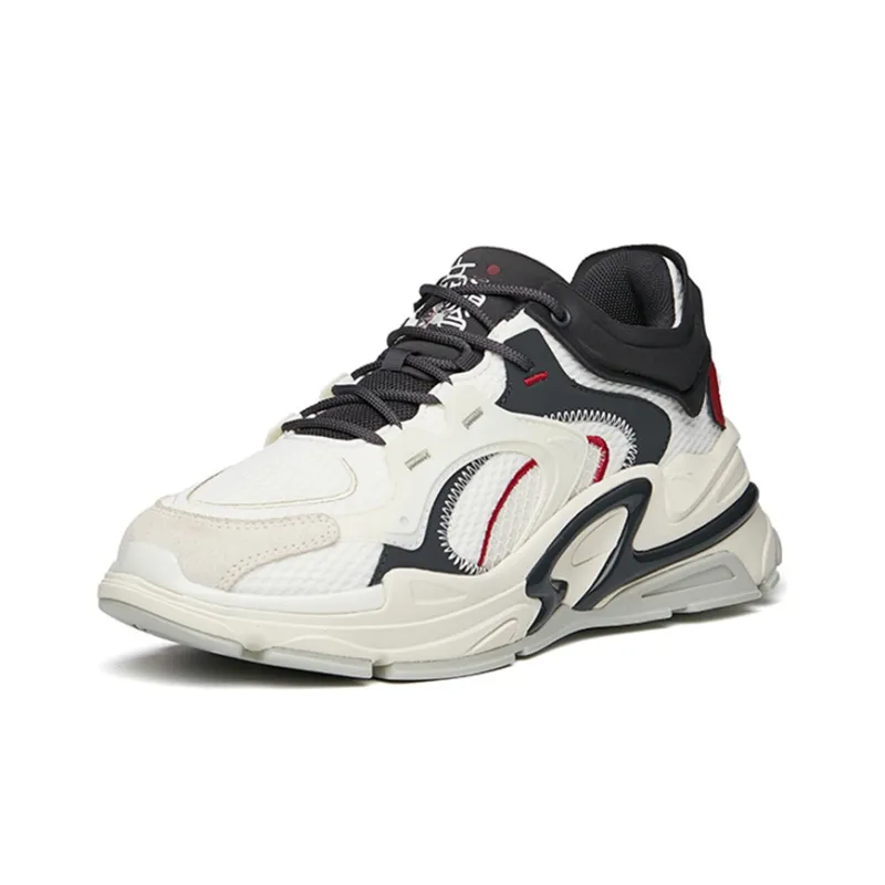 Anta Life Collection Cushioning Wear Resistant Low Top Casual Shoes Men's White Red Black-2