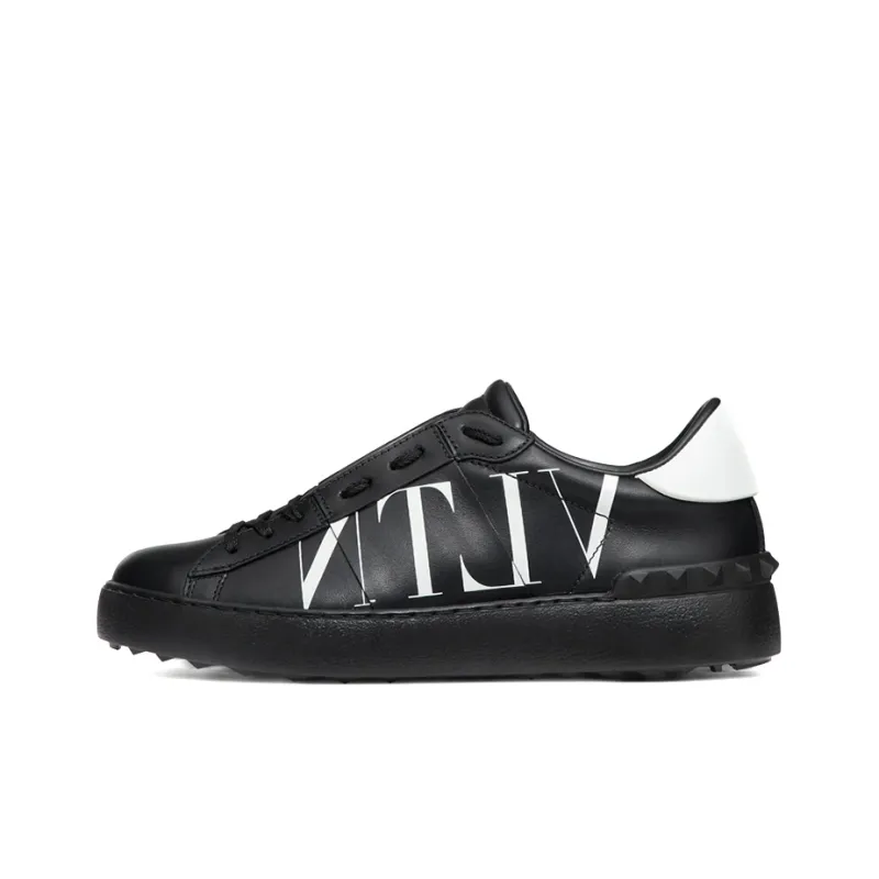 Valentino Open Low Top Stylish Skateboarding Shoes Women's Black White-0