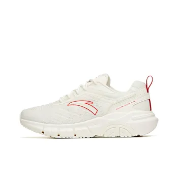 Anta Running Collection Cushioning Anti Slip Wear Resistant Breathability Low Top Running Shoes Men's White Red