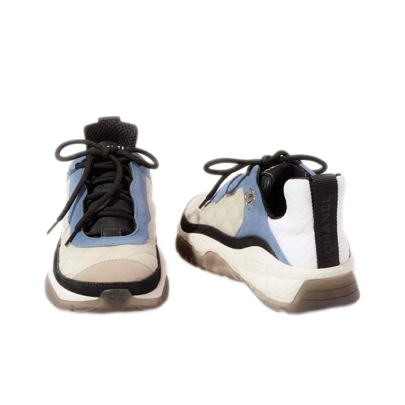 CHANEL Low Top Casual Shoes Women's Blue-2