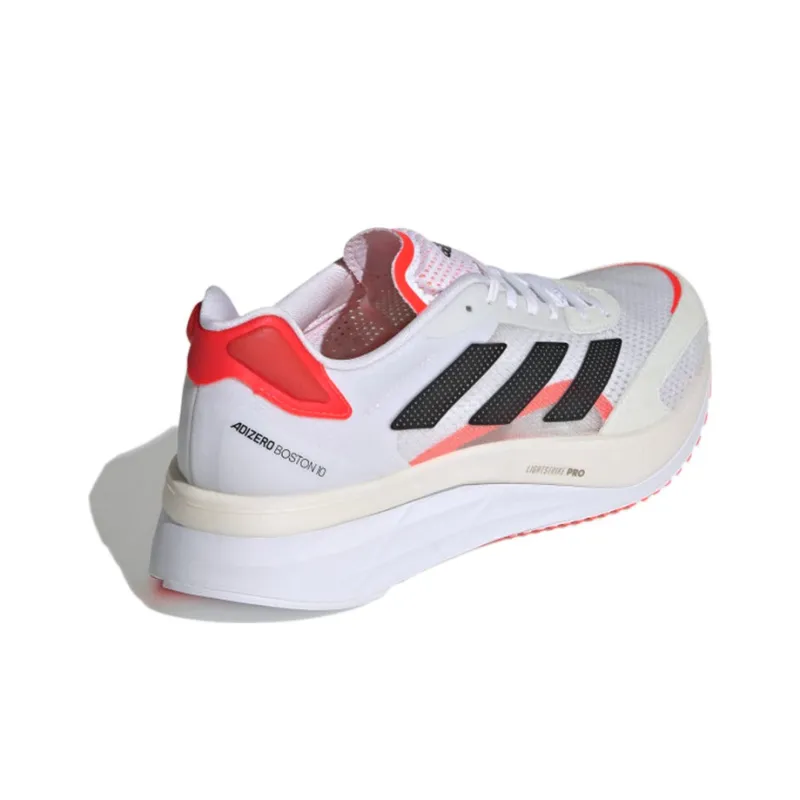 Adidas Adizero Boston 10 White Black Solar Red-3