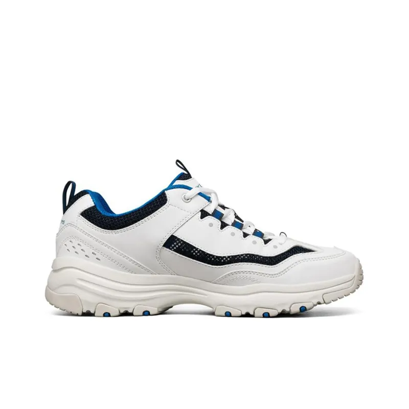 Skechers I Conik Cushioning Wear Resistant Low Top Running Shoes Men's White Black Blue-1