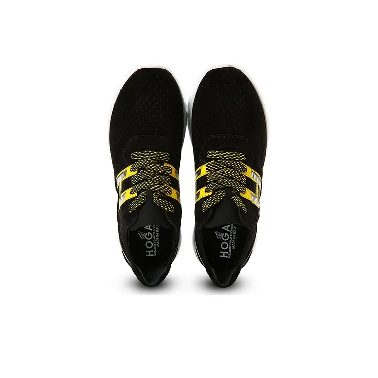 HOGAN Active One Cushioned Anti Slip And Wear Resistant Lightweight Low Top Casual Shoes Men's Black Yellow White-2