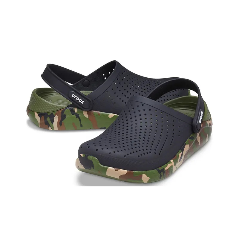 Crocs LiteRide Shoe Printing Classic Sandals Unisex Black-5