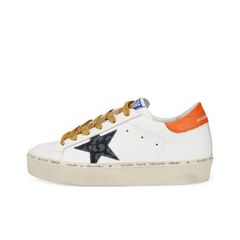 Golden Goose Hi Star Skateboard Shoes Women's White Orange Tail-0
