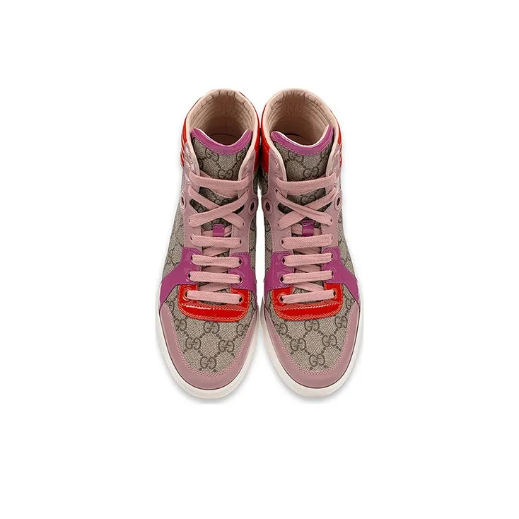 GUCCI High Top Skateboard Shoes Women's Brown-1