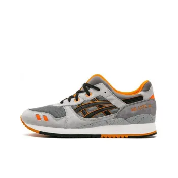 Asics Gel Lyte 3 Anti Slip And Wear Resistant Breathable Low Top Running Shoes Unisex Gray Orange