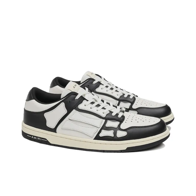 AMIRI Skel Top Low Black White White-1