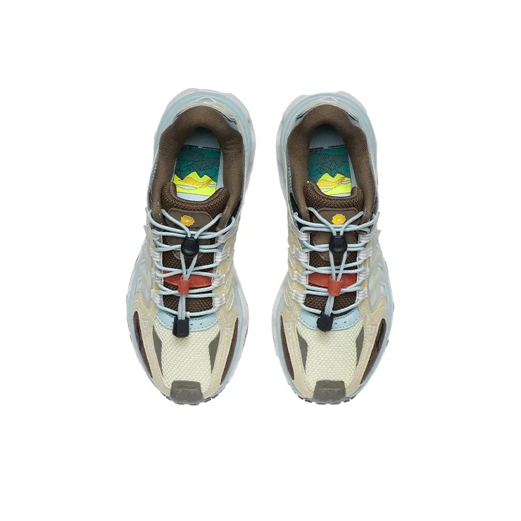 LINING Mountains Running Shoes Women's Low Top Sunlight Yellow/Mist Gray Green-2