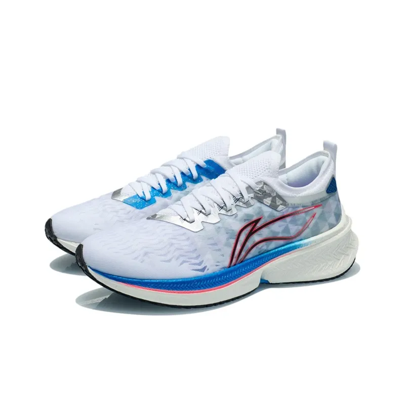 LINING Feidian Discovery Running Shoes Men Low Top Standard White/Blue-2