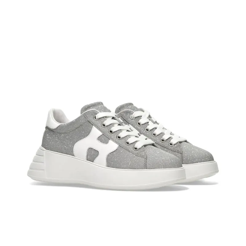 HOGAN Rebel Casual Shoes Women's Low-Top Silver Gray-2