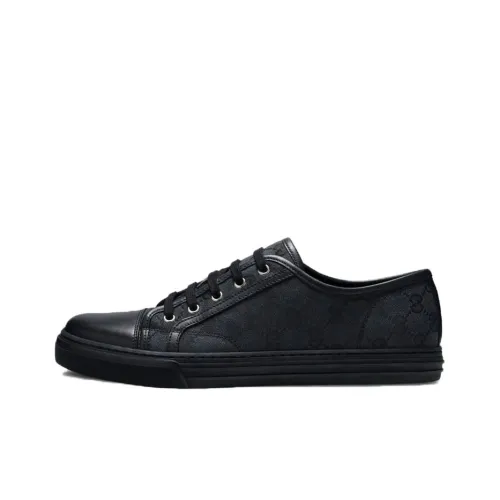 GUCCI GG Canvas Low Sneakers Grey Black