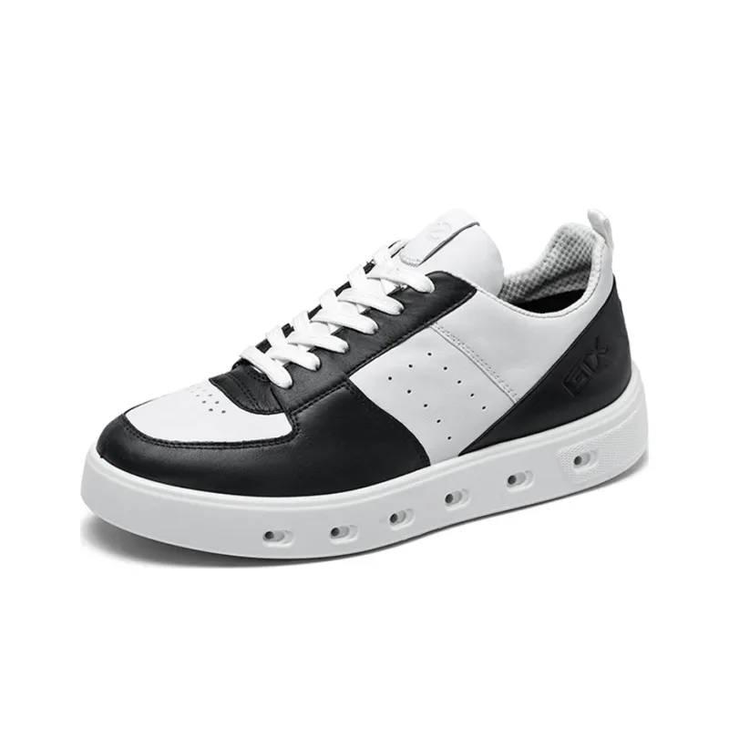 Ecco Street 720 Series Waterproof Low Top Skateboard Shoes Women's Black White-1