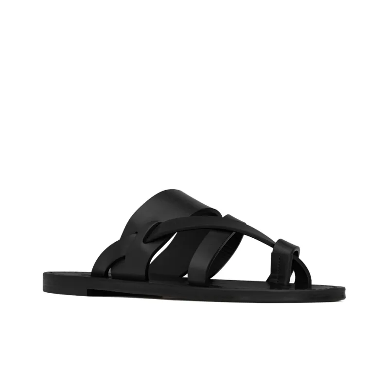 SAINT LAURENT Culver Leather Slides-1