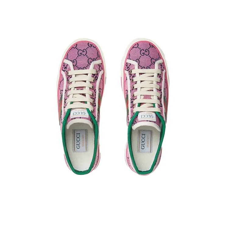 GUCCI Tennis 1977 Multicolor Model Stylish Skateboarding Shoes Women's Pink Purple-2