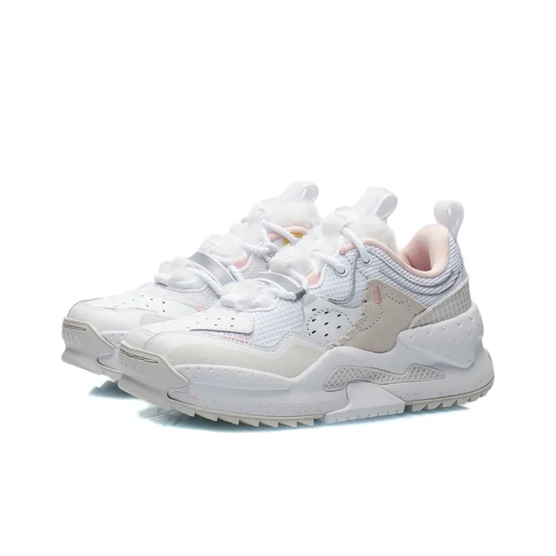 LiNing CF Misty Clouds Of The Ancient City Mountain Low Top Sports Casual Shoes Women's White-2