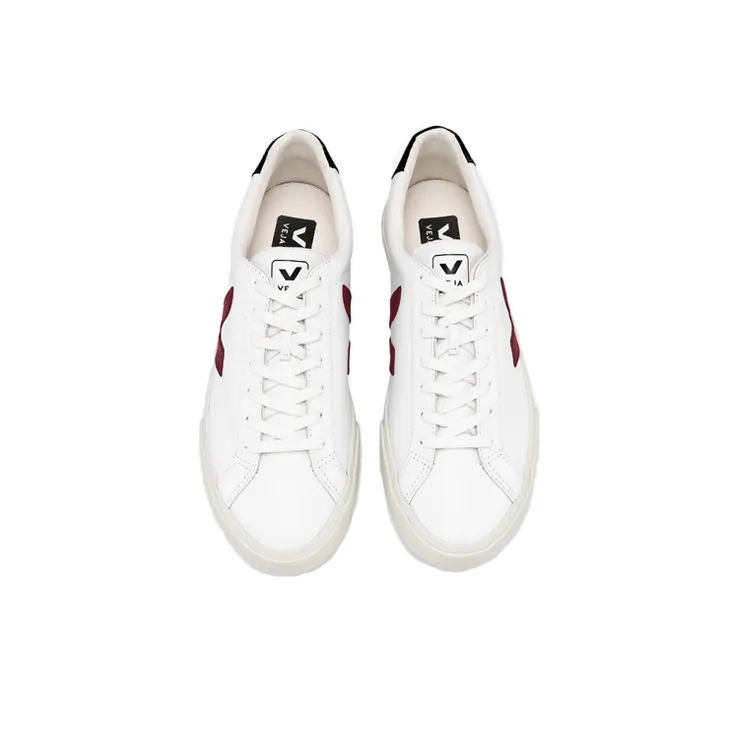 VEJA Esplar Logo Leather 'White Marsala Black'-3