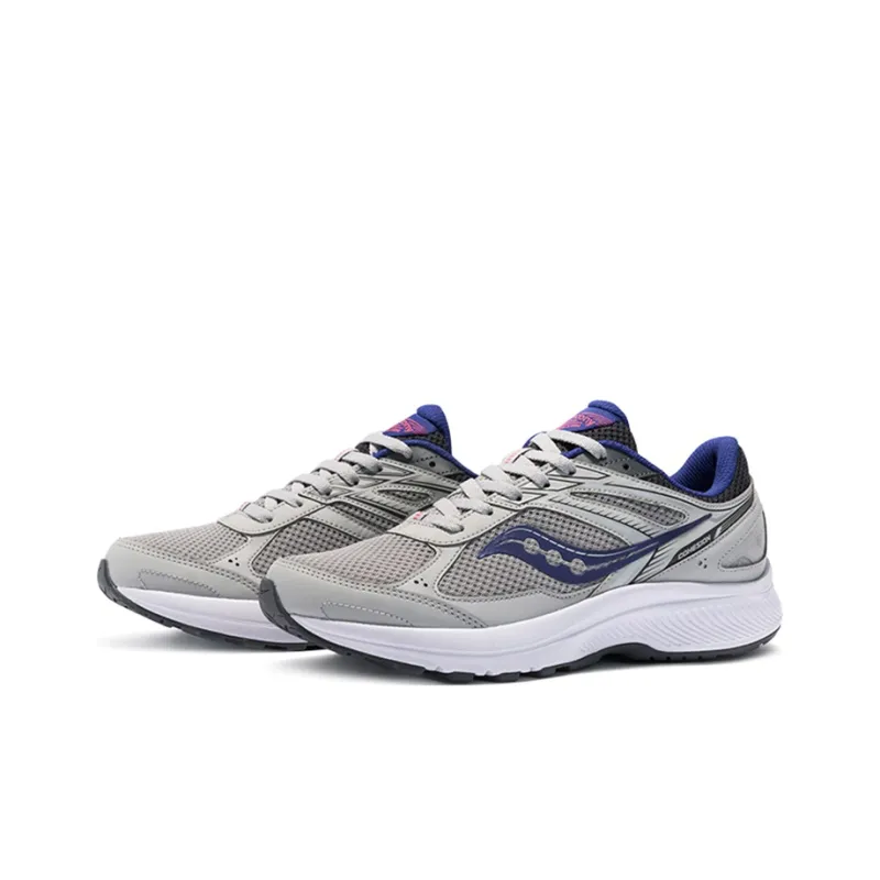 Saucony Cohesion 14 Cushioning Wear-Resistant Breathable Supportive Low-Top Casual Running Shoes Women's Gray Purple-2