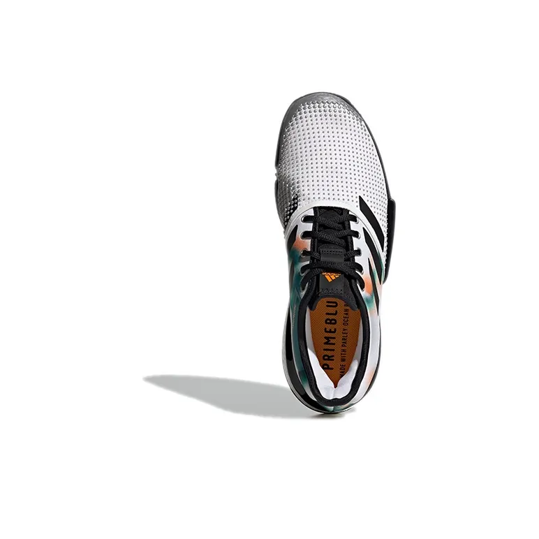 Adidas SoleCourt 'White Black Silver Metallic'-4