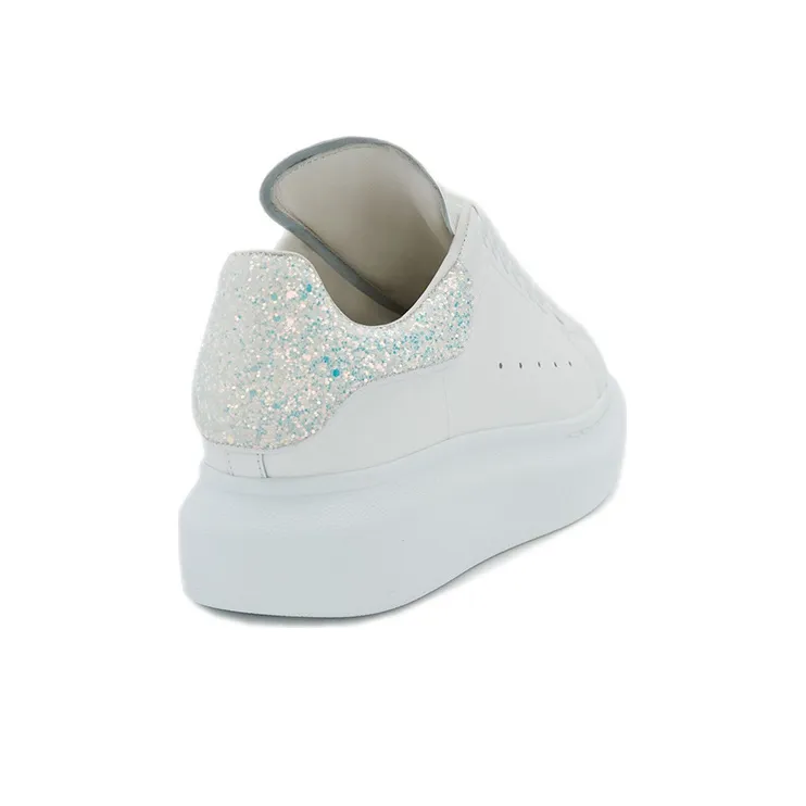 Alexander McQueen Oversized Sneaker 'White Silver Glitter' Women's-3