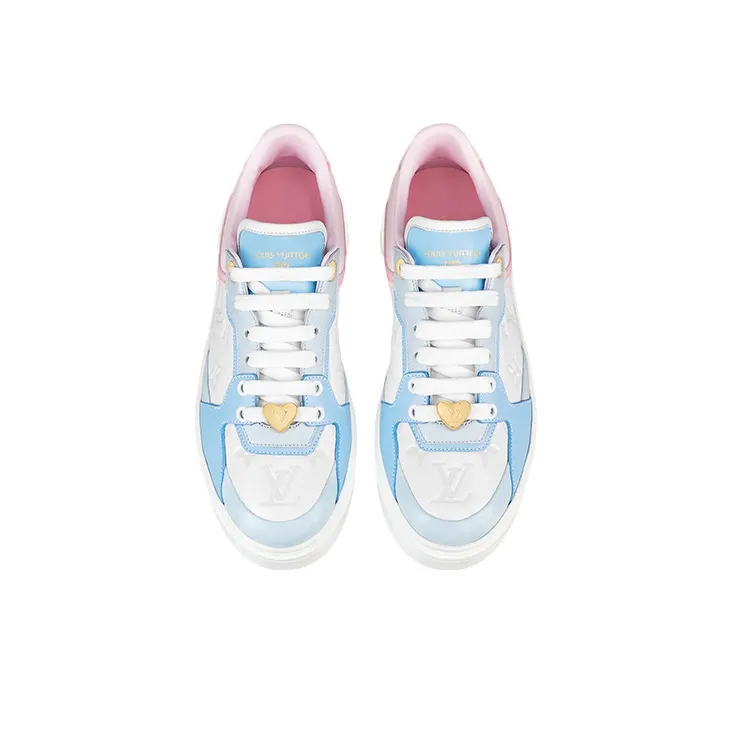 LOUIS VUITTON Time Out Sneakers 'White Monogram With Blue Pink' Women's-3