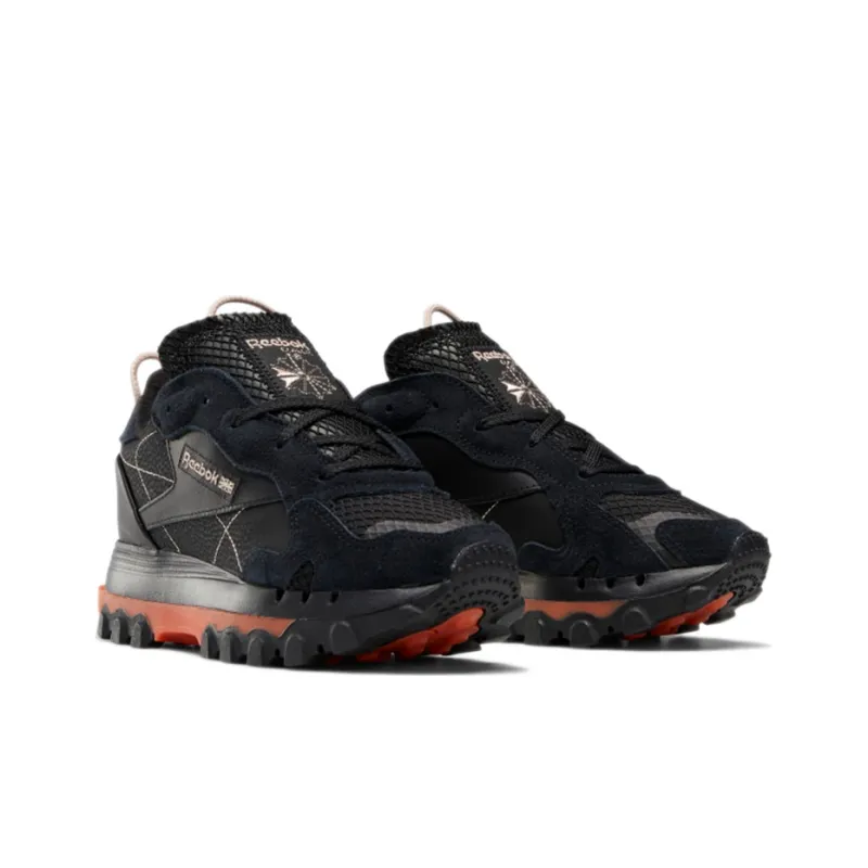Reebok Classic Leather Cardi B Black Fiery Orange Women's-2