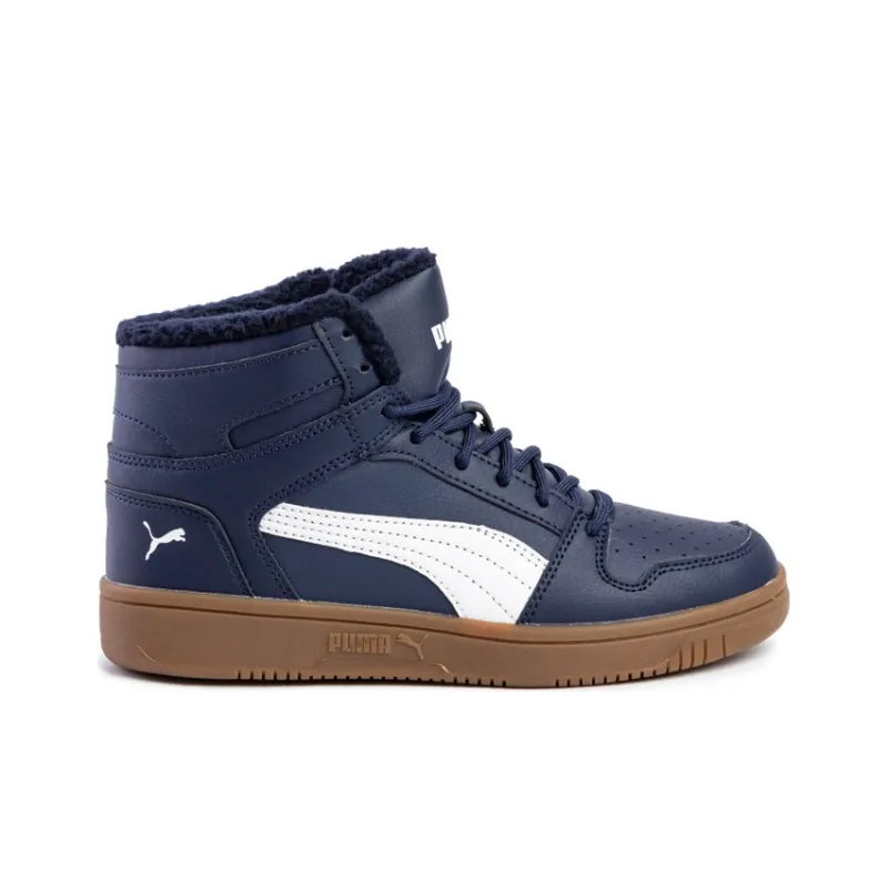 PUMA Rebound Layup Skateboard Shoes Men High-Top Blue-1