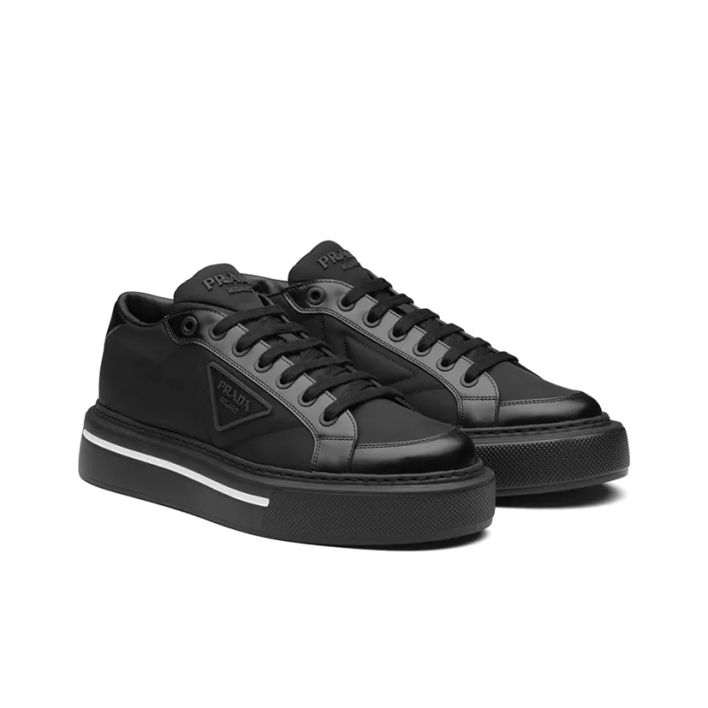 PRADA Macro Re Nylon Low Top Stylish Skateboarding Shoes Men's Black-2