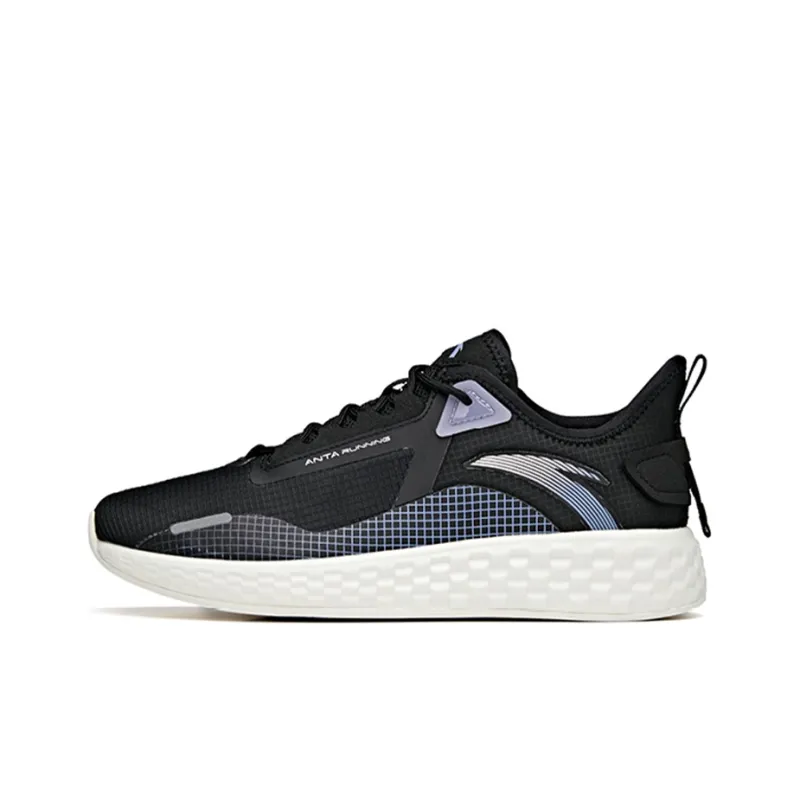 Anta Running Collection Diamond Pattern Low-Top Running Shoes Women's Black Purple-0