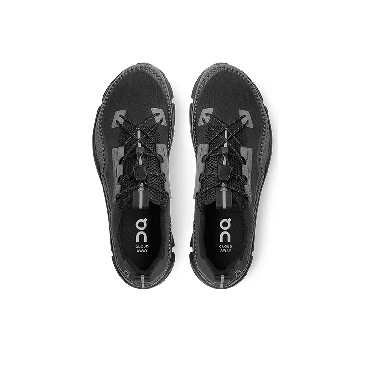 On Cloudaway Anti Slip Wear Resistant Breathable Coverage Support Low Top Running Shoes Women's Black Stone Gray-3