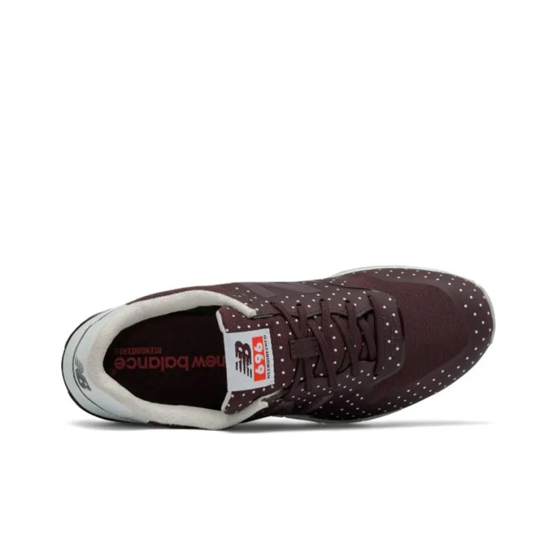 New Balance NB 696 Shock Absorbers Slip Resistant Breathable Low Top Running Shoes Women's Burgundy-2