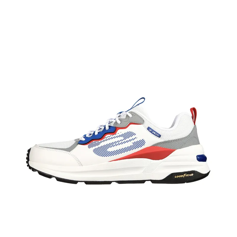 Skechers Global Jogger Cushioning Anti-Slip And Wear-Resistant Low-Top Casual Running Shoes Men's White Red Blue-0