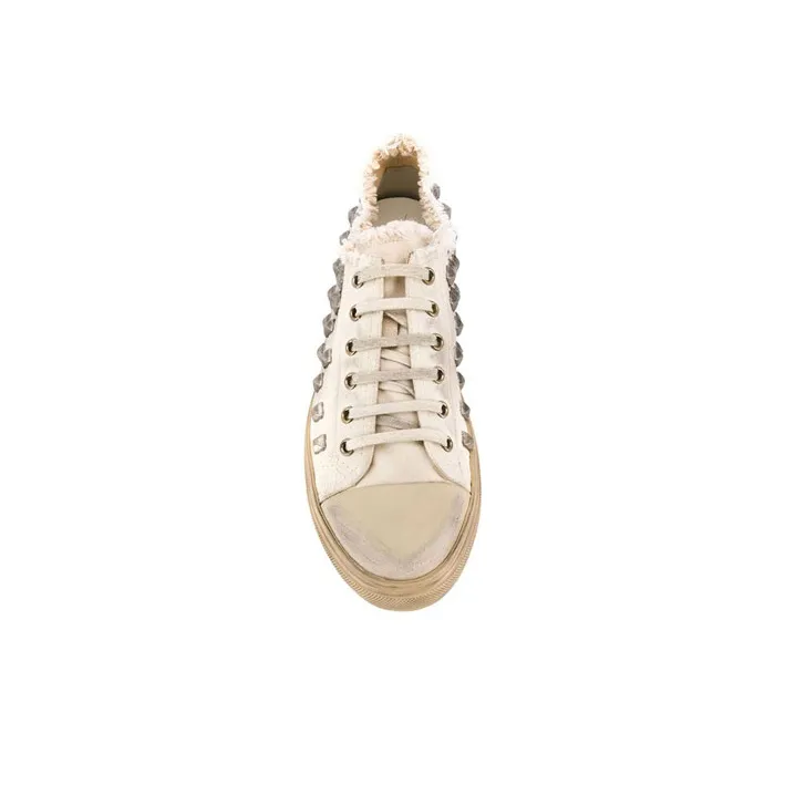 SAINT LAURENT Paris Low Top Stylish Skateboarding Shoes Women's White-2