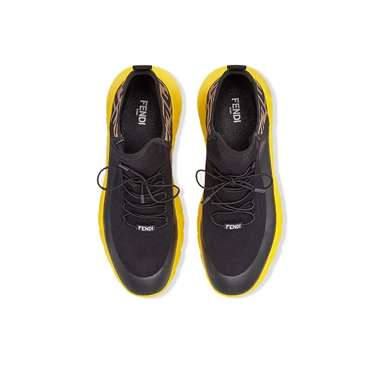 FENDI FF Motif Mesh High 'Black Yellow'-3
